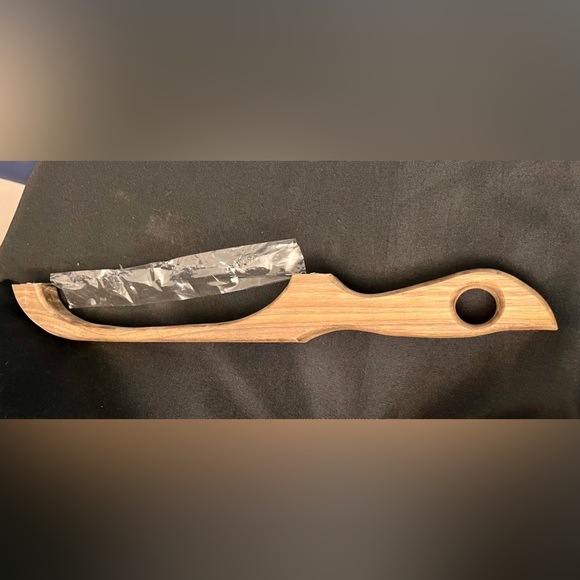 Handmade Wooden Cutting Board and Bread Violin Bow Knife Saw Serrated New Gift - Picture 3 of 16